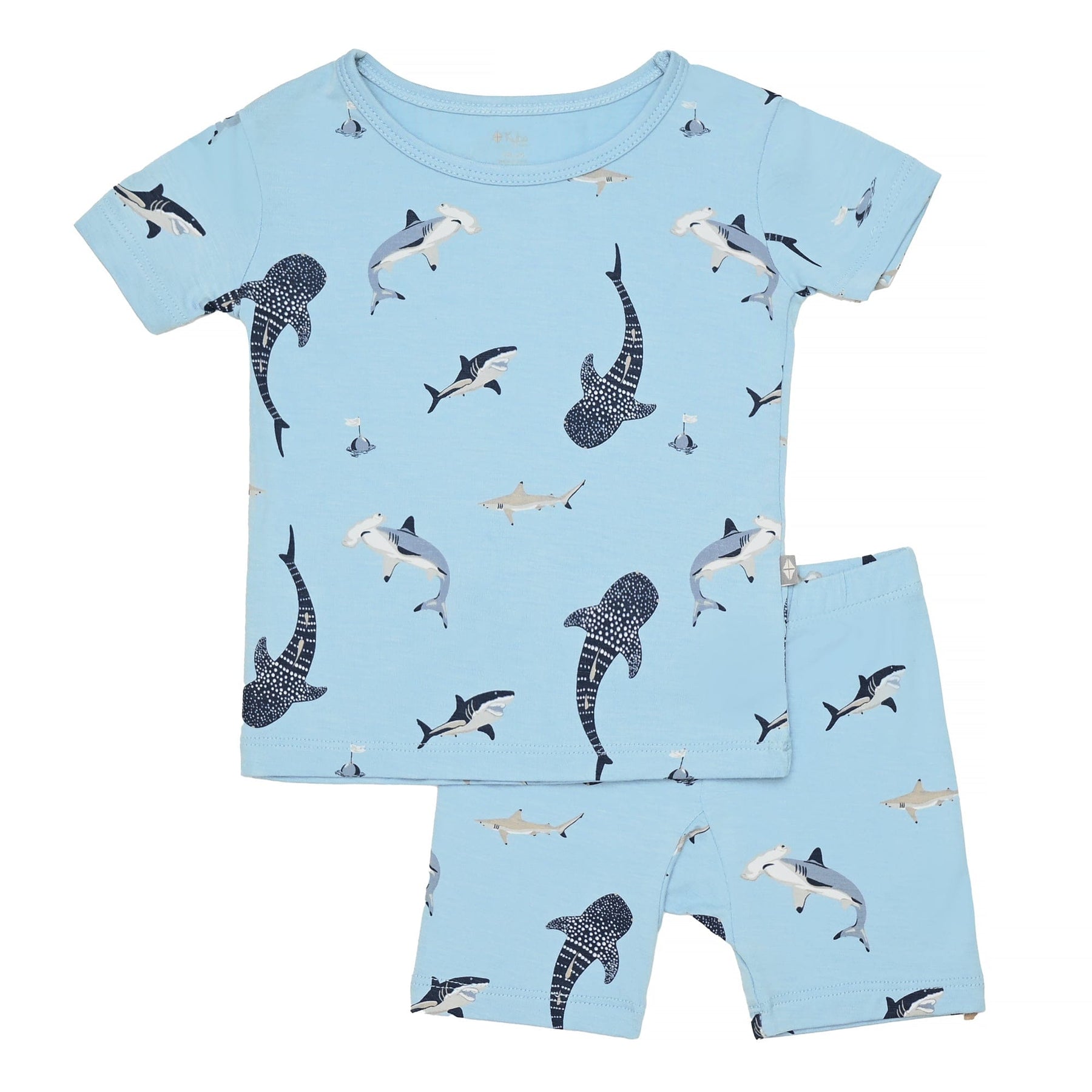 Kyte BABY Short Sleeve Toddler Pajama Set in Stream Shark