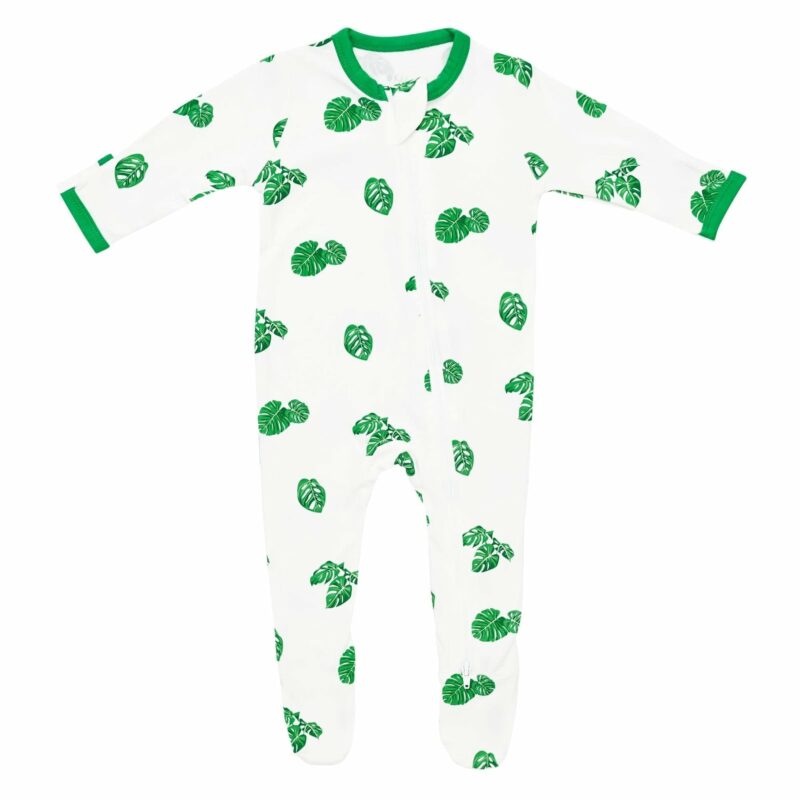 Kyte BABY Zippered Footie in Monstera