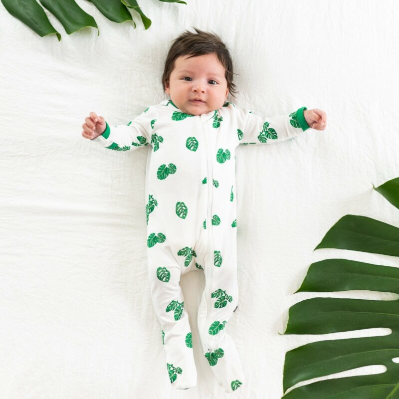 Zippered Footie in Monstera from Kyte BABY