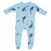 Kyte BABY Zippered Footie in Stream Shark