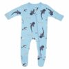 Kyte BABY Zippered Footie in Stream Shark