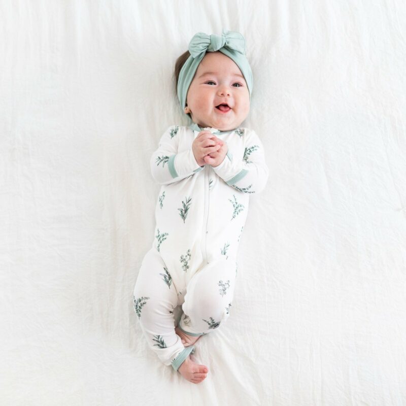 Zippered Romper in Eucalyptus from Kyte BABY