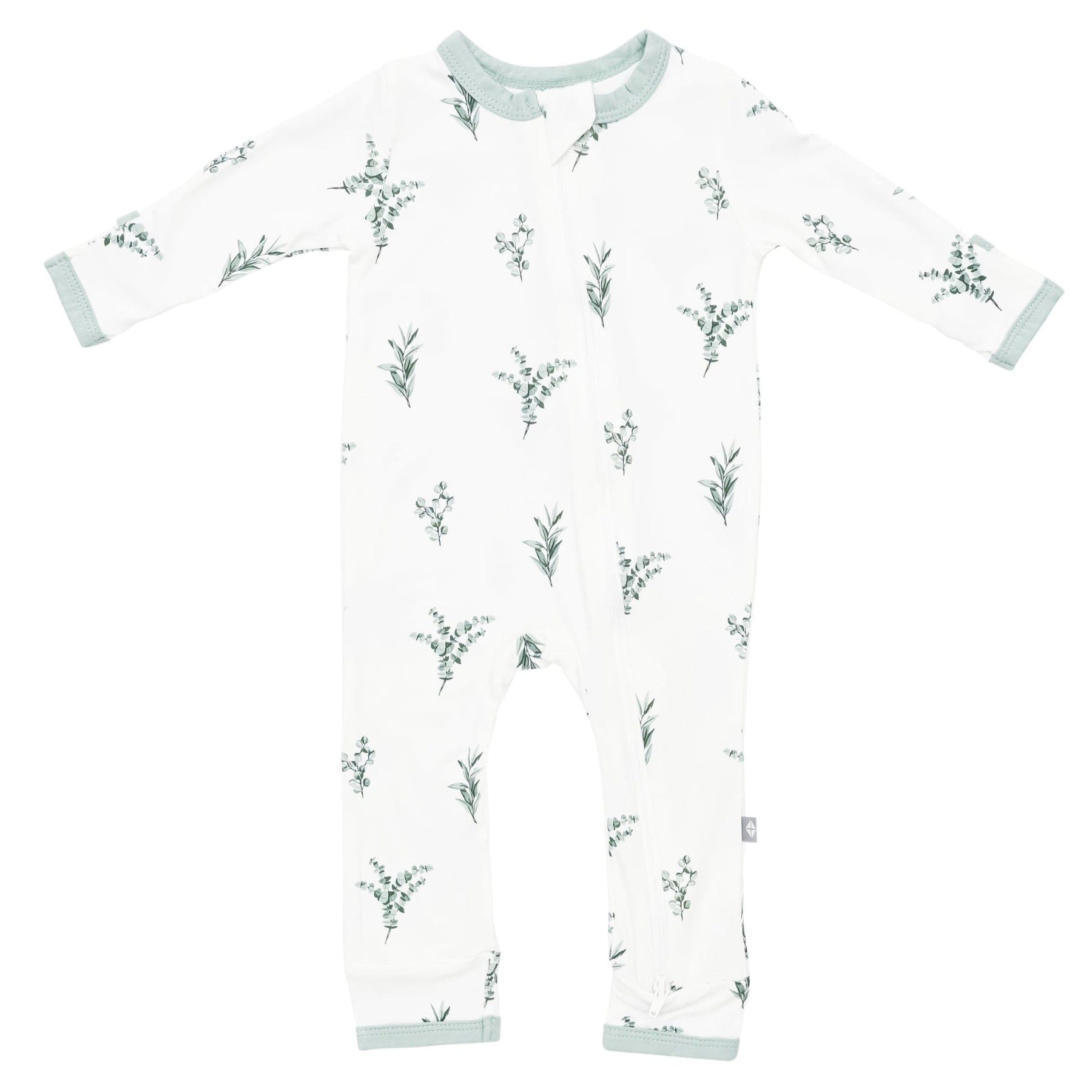 Kyte BABY Zippered Romper in Eucalyptus