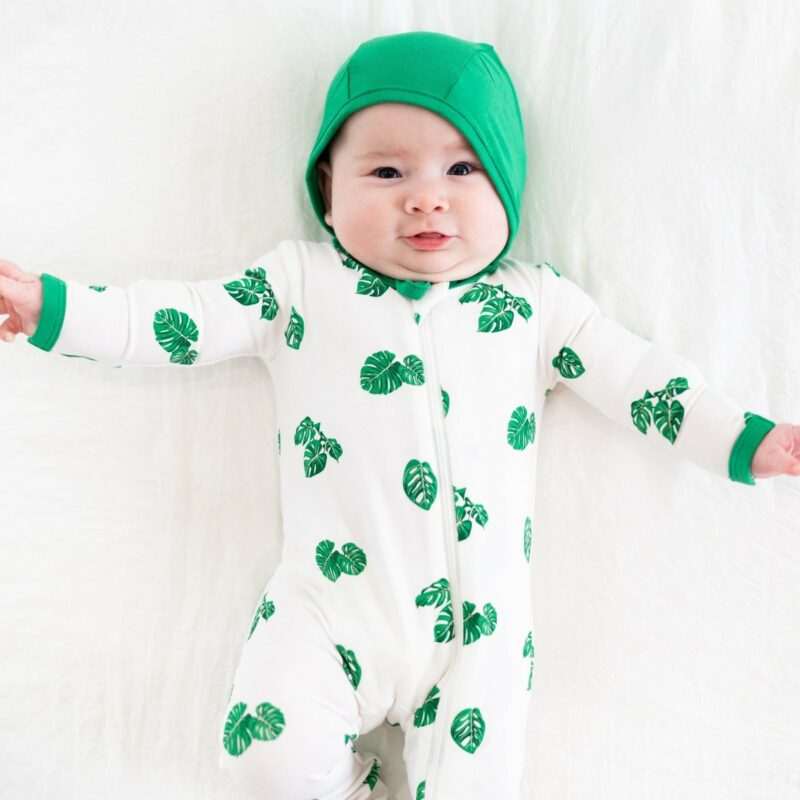 Zippered Romper in Monstera from Kyte BABY Zippered Romper in Monstera from Kyte BABY