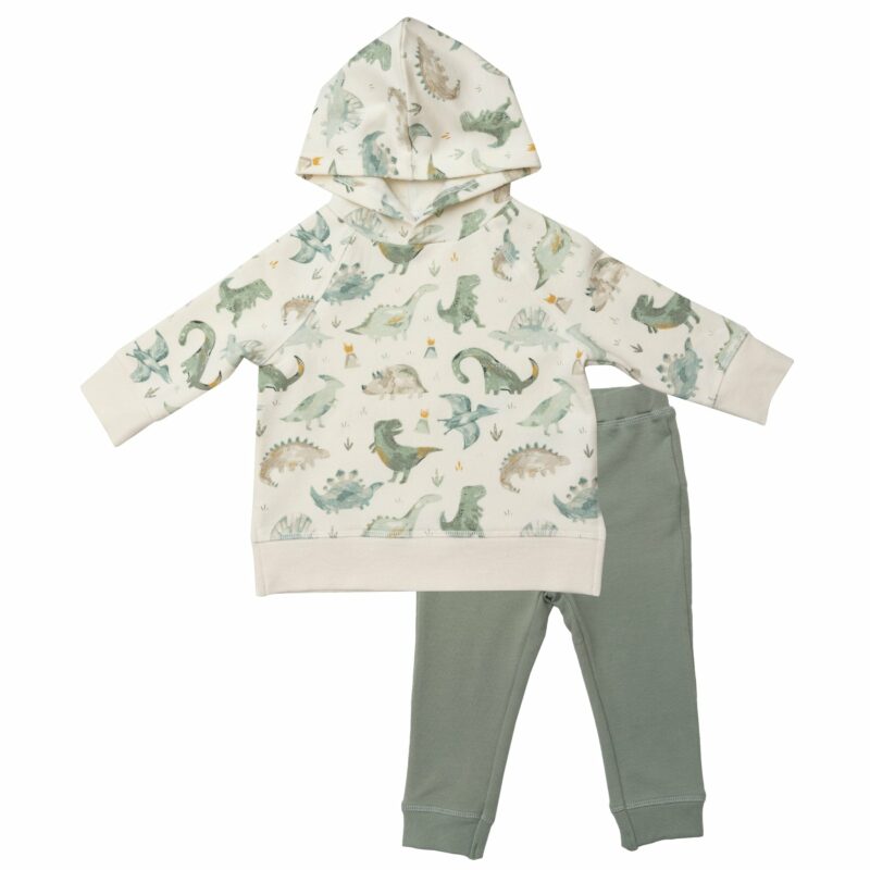 Angel Dear Crayon Dinos Cotton Hooded Sweatsuit Set