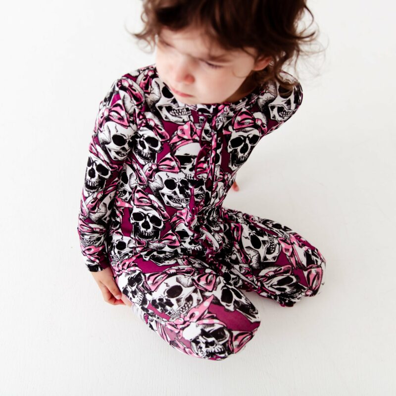 Bad to the Bows Bamboo Viscose Convertible Footie available at Blossom