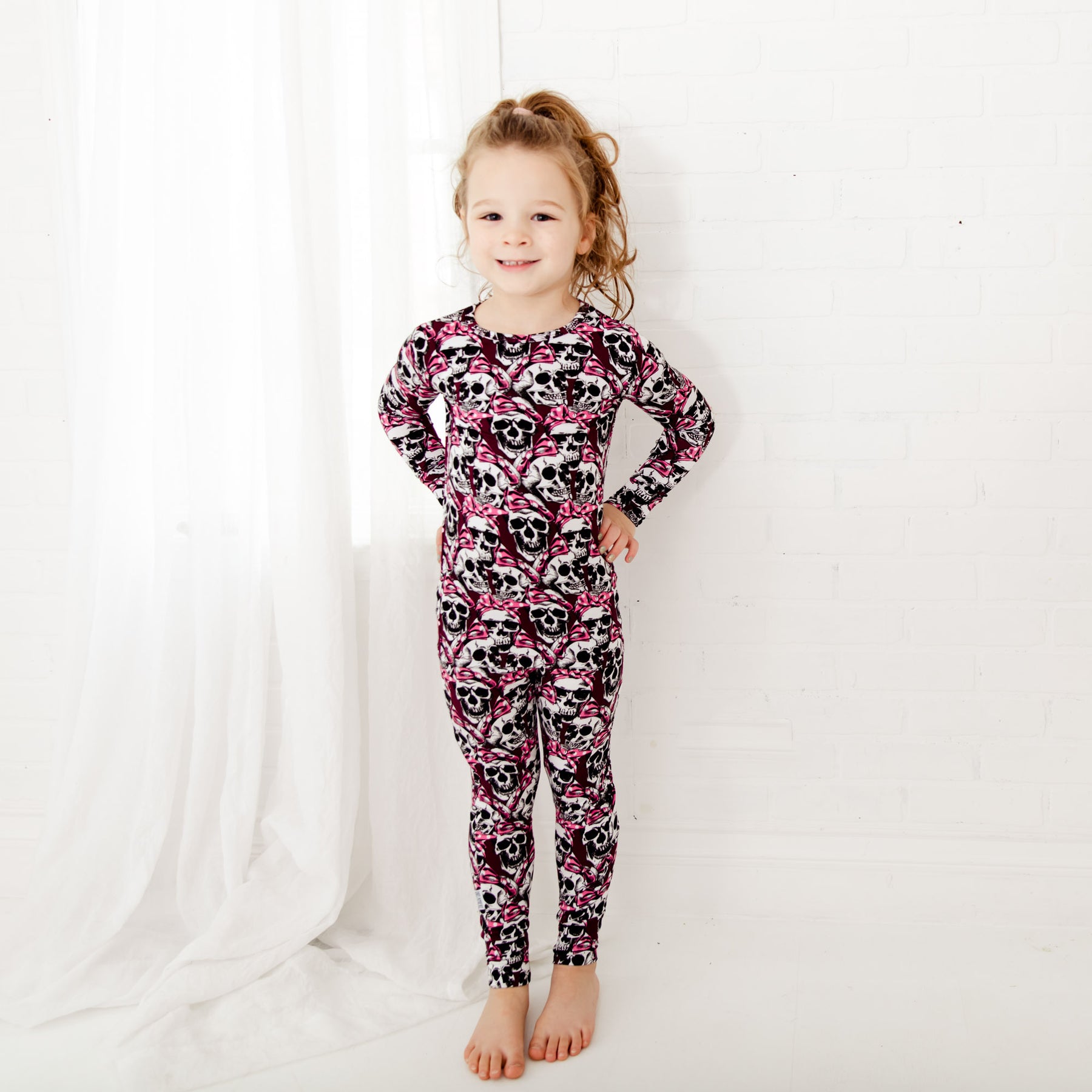 Dream Jamms Bad to the Bows Bamboo Viscose Two-Piece Pajama Set