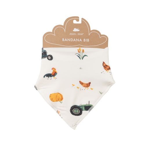 Angel Dear Harvest Tractors Bamboo Viscose Bib Angel Dear Harvest Tractors Bamboo Viscose Bib