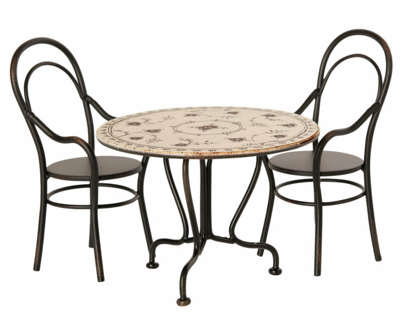 Maileg Dining Table with Two Chairs