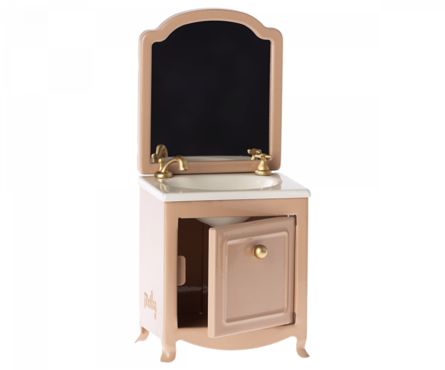 Sink Cabinet with Mirror for Mouse in Dark Powder from Maileg