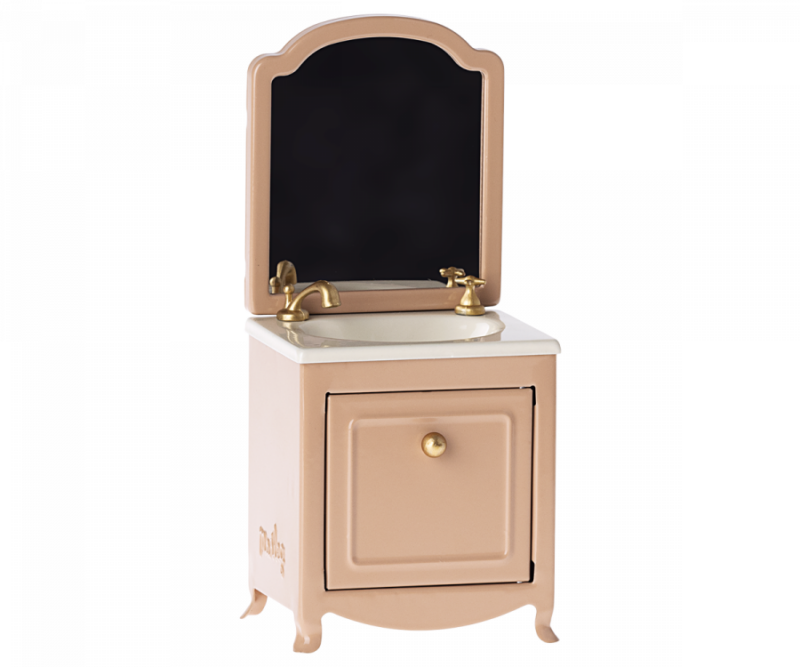 Maileg Sink Cabinet with Mirror for Mouse in Dark Powder