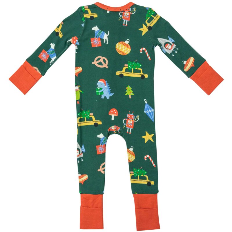 Merry and Bright Bamboo Viscose Zipper Romper from Angel Dear