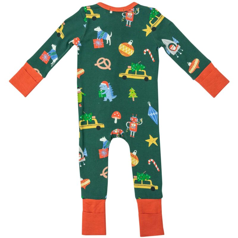 Merry and Bright Bamboo Viscose Zipper Romper from Angel Dear