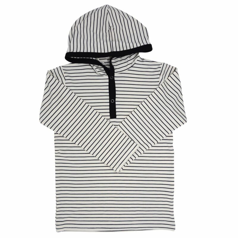 Yacht Stripe White Bamboo Hoodie from Sweet Bamboo