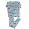 Blue Dino Bamboo Viscose Two-Piece Pajama Set from Sweet Bamboo