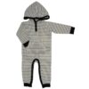 Yacht Stripe White Bamboo Hooded Pocket Romper