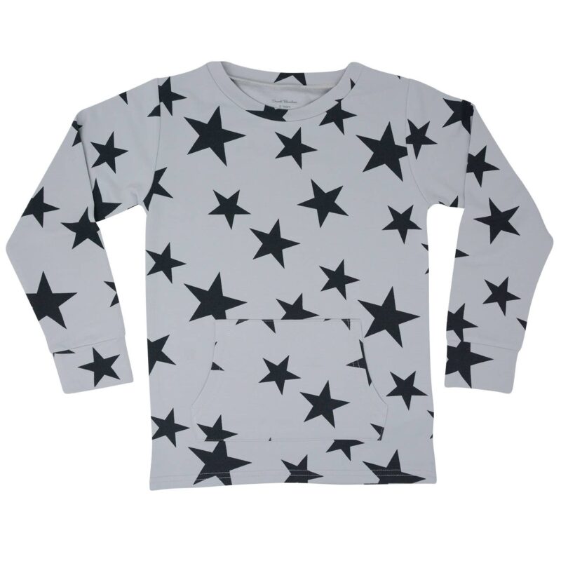 Black Stars Bamboo Boat Neck Sweater