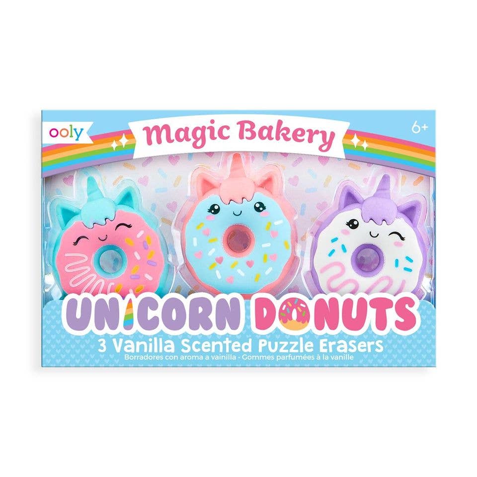 Ooly Magic Bakery Unicorn Donuts Scented Erasers Set of 3