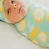Lemon Knit Swaddle Blanket made by Copper Pearl
