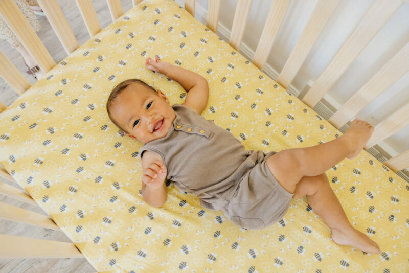 Honeycomb Premium Crib Sheet from Copper Pearl