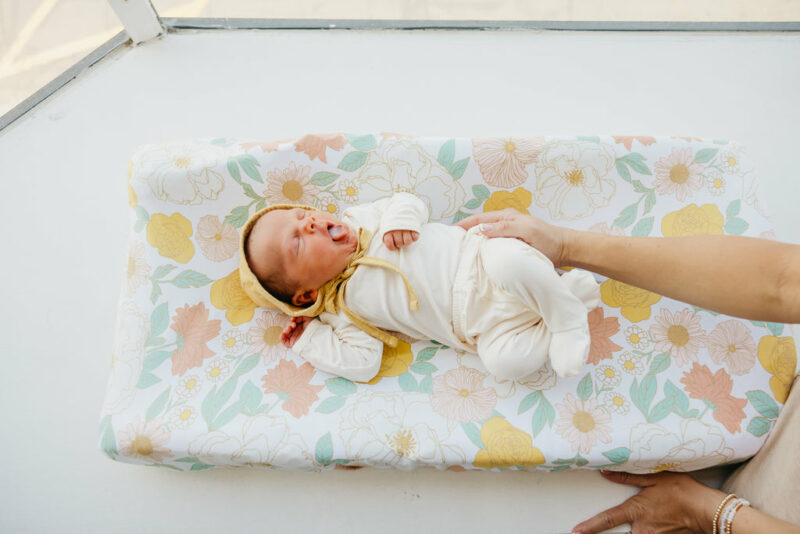 Rose Changing Pad Cover made by Copper Pearl