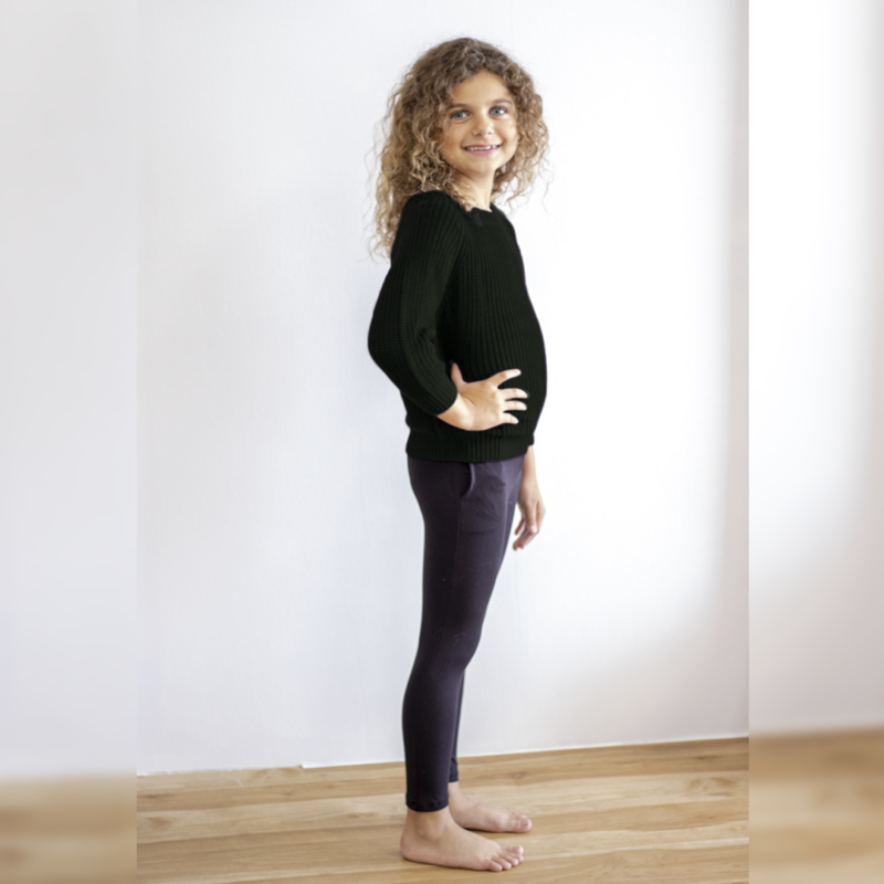 The Staple Black Little Chunky Knit Bamboo Sweater from Hanlyn Collective