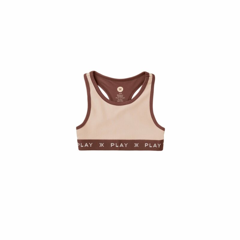 Play X Play Play Sports Bra In Blush Ribbed