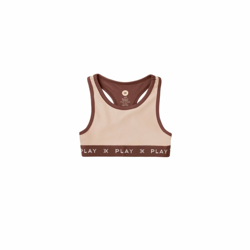 Play X Play Play Sports Bra In Blush Ribbed