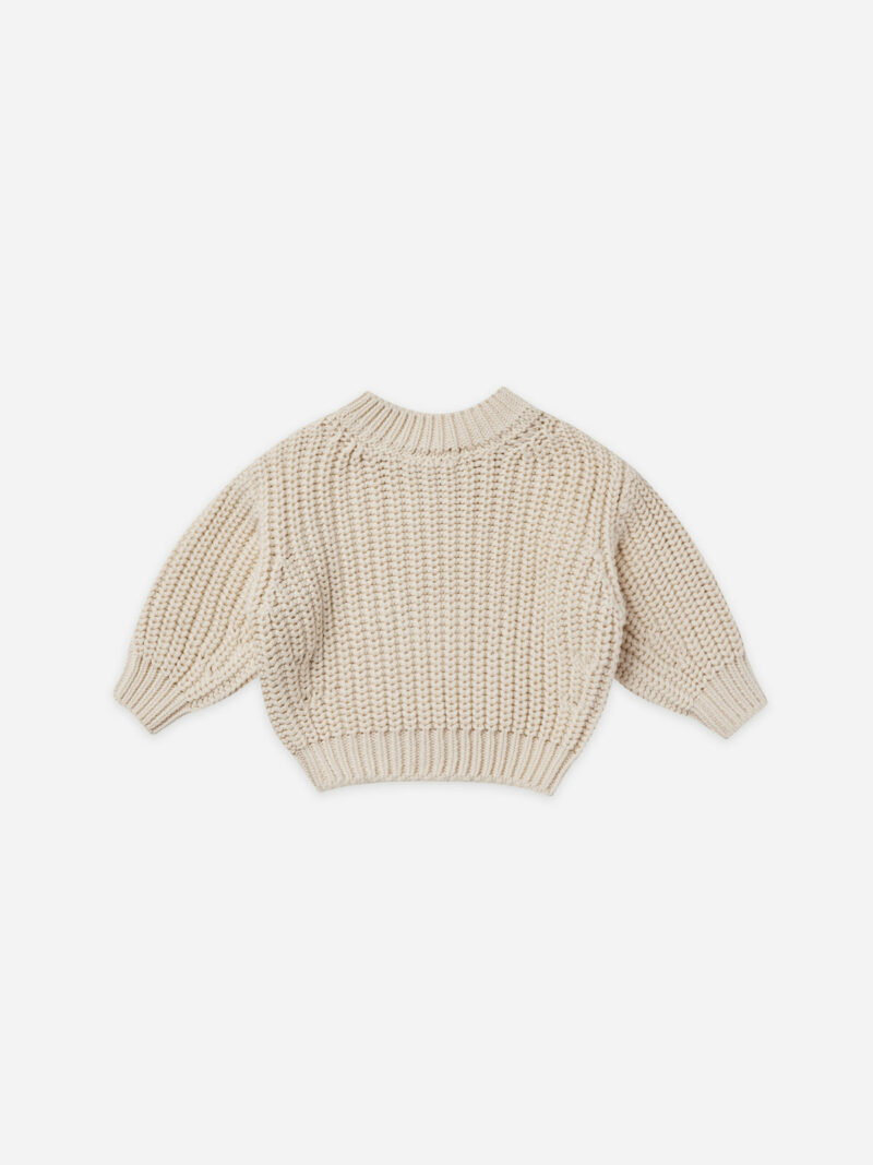 Quincy Mae Chunky Knit Sweater In Natural