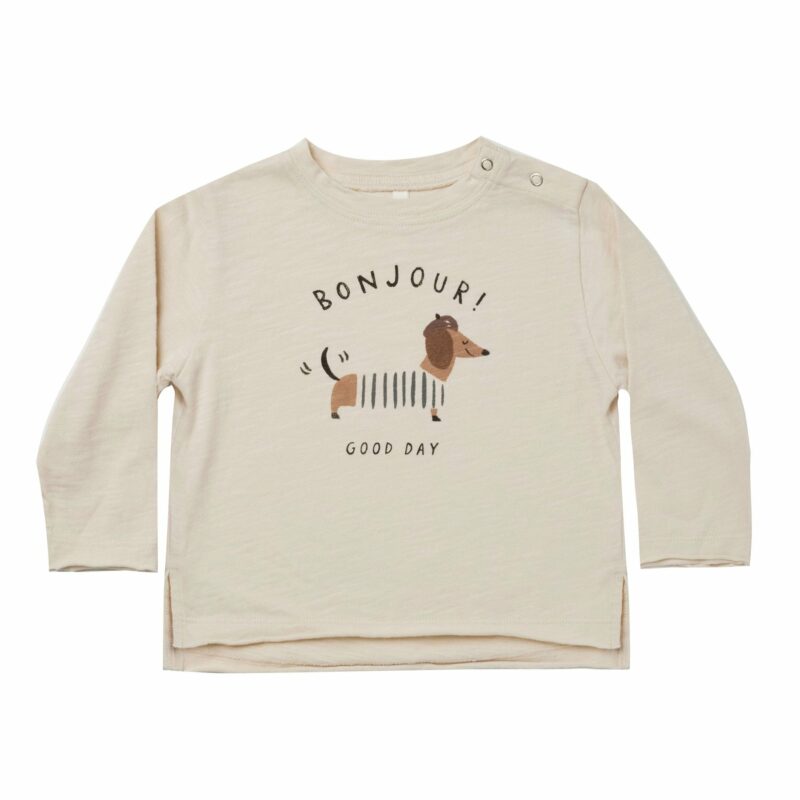 Rylee + Cru Raw Edge Long Sleeve Tee In Bonjour