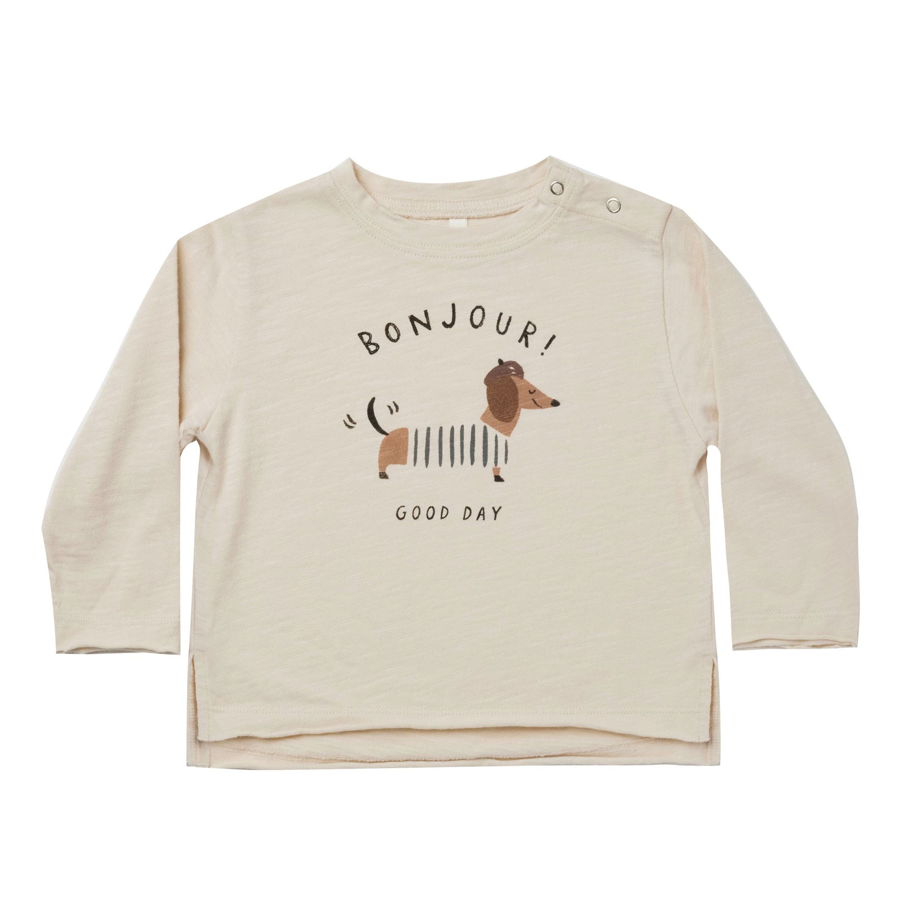 Rylee + Cru Raw Edge Long Sleeve Tee In Bonjour - FINAL SALE