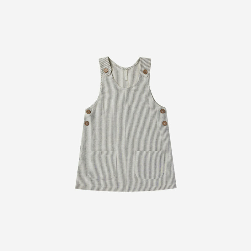 Rylee + Cru Overall Dress In Railroad Stripe