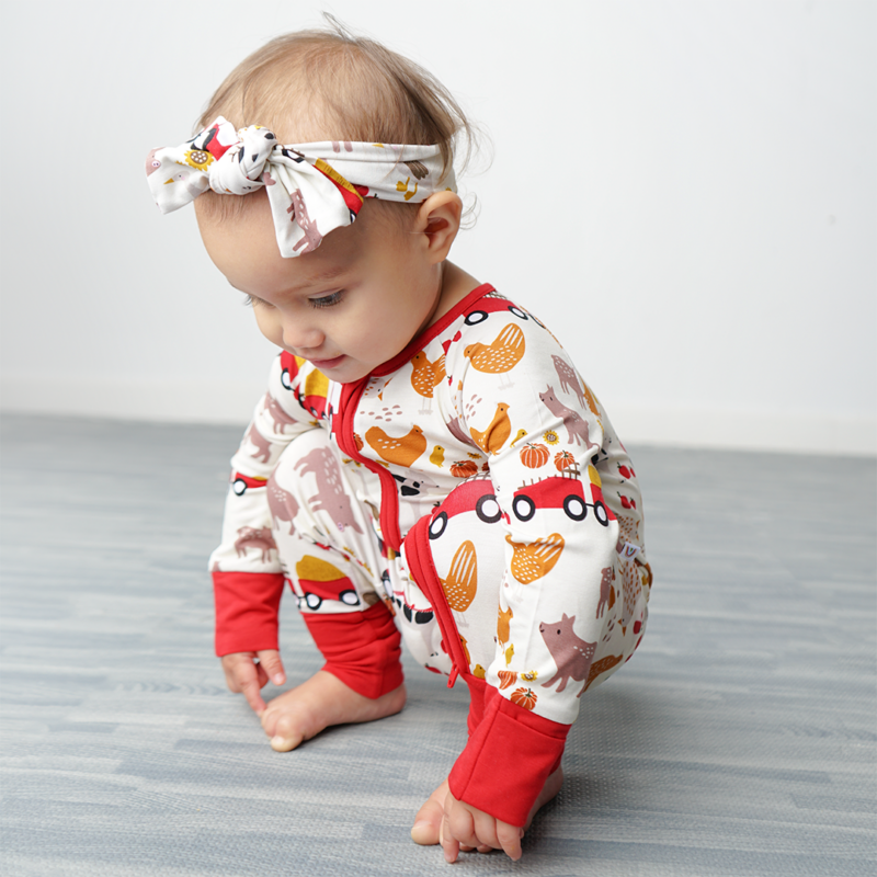 Farm Friends Bamboo Baby Bow Headband from Emerson and Friends