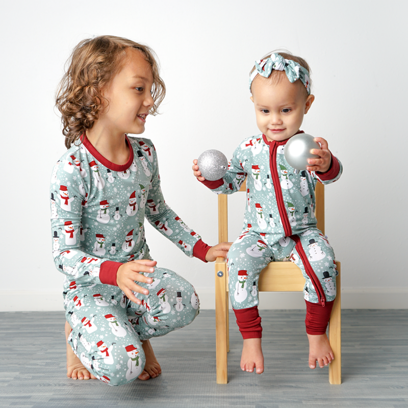 Snow People Holiday Bamboo Viscose Convertible Romper from Emerson and Friends