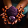 Purple Spider Rattle from Pebble