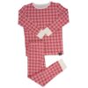 Red Tartan Bamboo Viscose Two-Piece Pajama Set