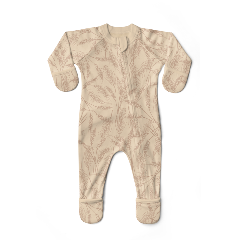 Wheat Bamboo Viscose Organic Cotton Footie from goumikids