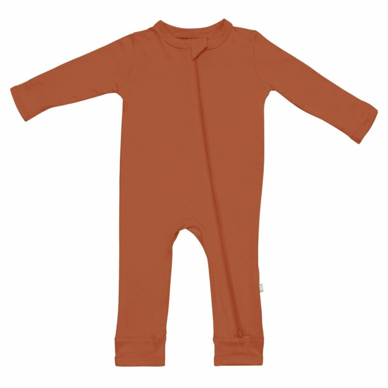 Kyte BABY Zippered Romper in Rust