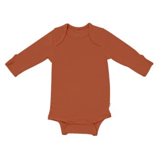 Kyte BABY Long Sleeve Bodysuit in Rust