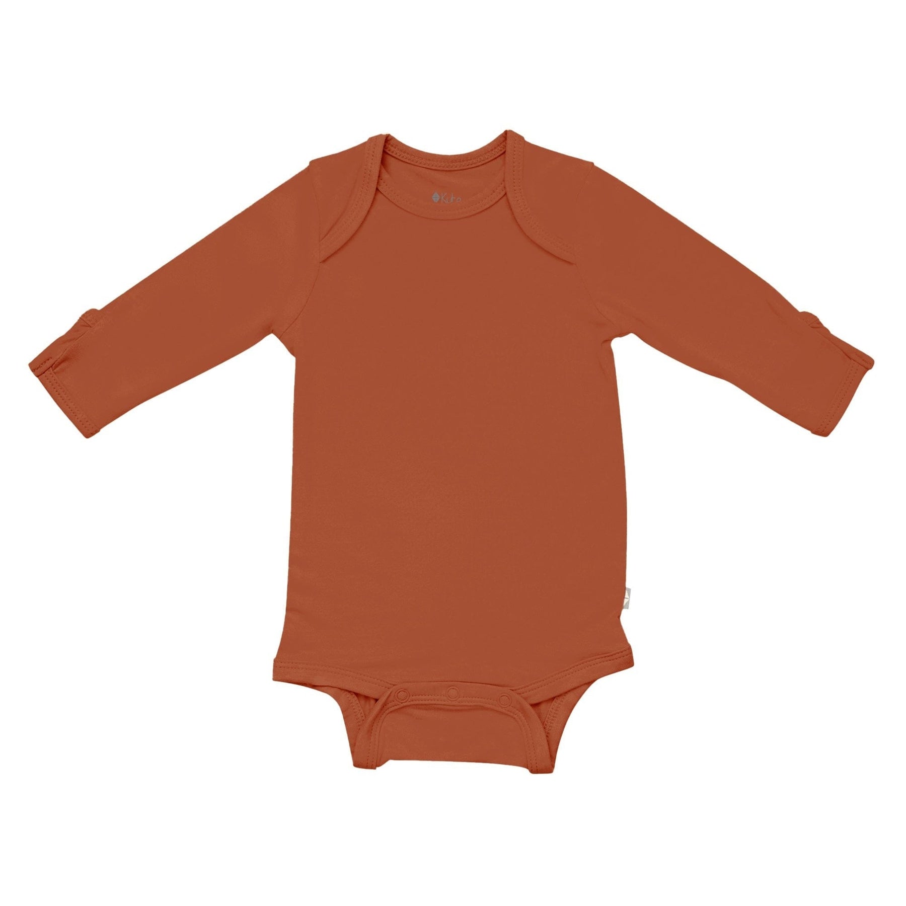 Kyte BABY Long Sleeve Bodysuit in Rust Blossom