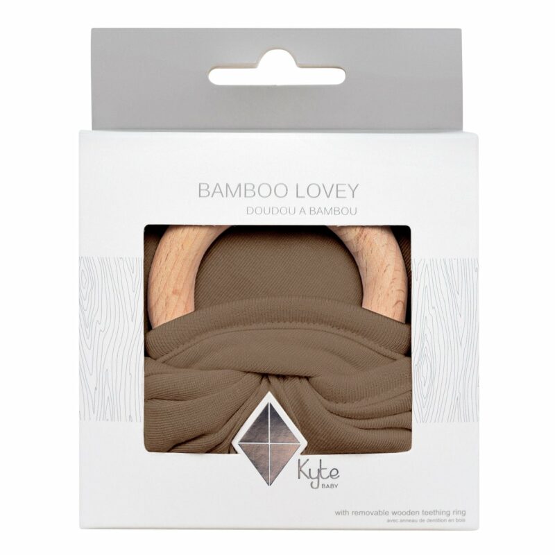 Lovey in Coffee with Removable Teething Ring made by Kyte BABY