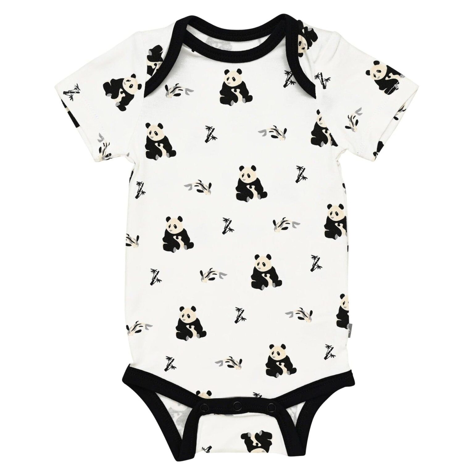 Kyte BABY Bodysuit in Black and White Zen Blossom