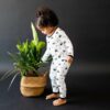 Toddler Pajama Set in Black and White Zen