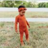 Toddler Pajama Set in Rust available at Blossom