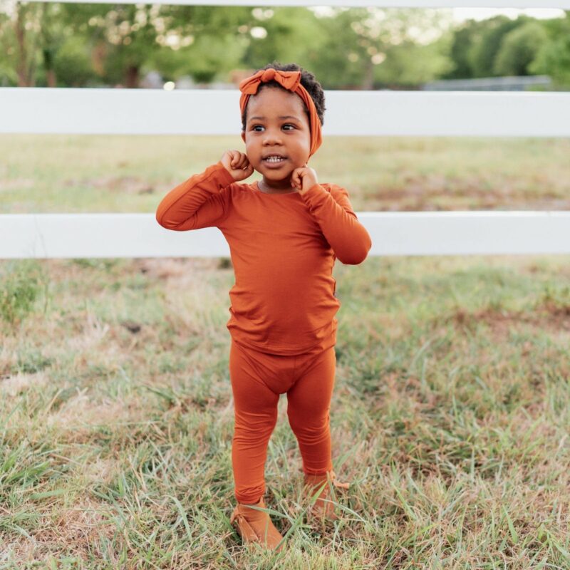 Toddler Pajama Set in Rust from Kyte BABY