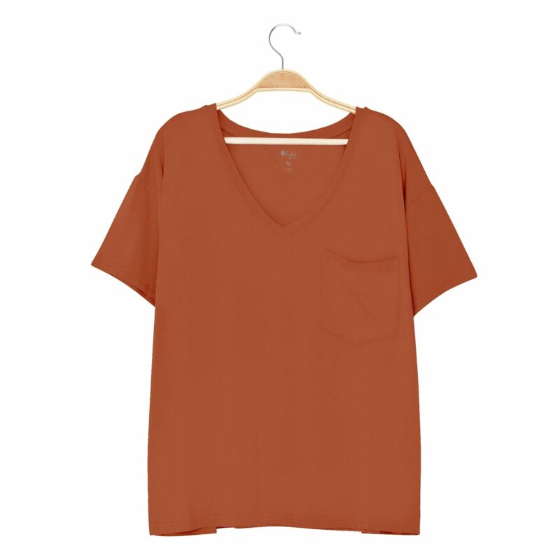 Kyte BABY Women’s Relaxed Fit VNeck in Rust Blossom