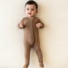 Zippered Footie in Coffee from Kyte BABY