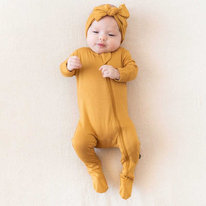 Zippered Footie in Marigold from Kyte BABY