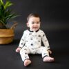 Zippered Romper in Black and White Zen from Kyte BABY