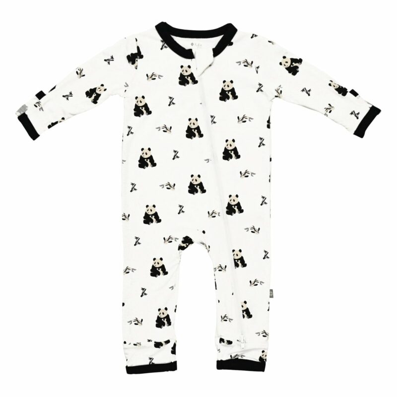 Kyte BABY Zippered Romper in Black and White Zen